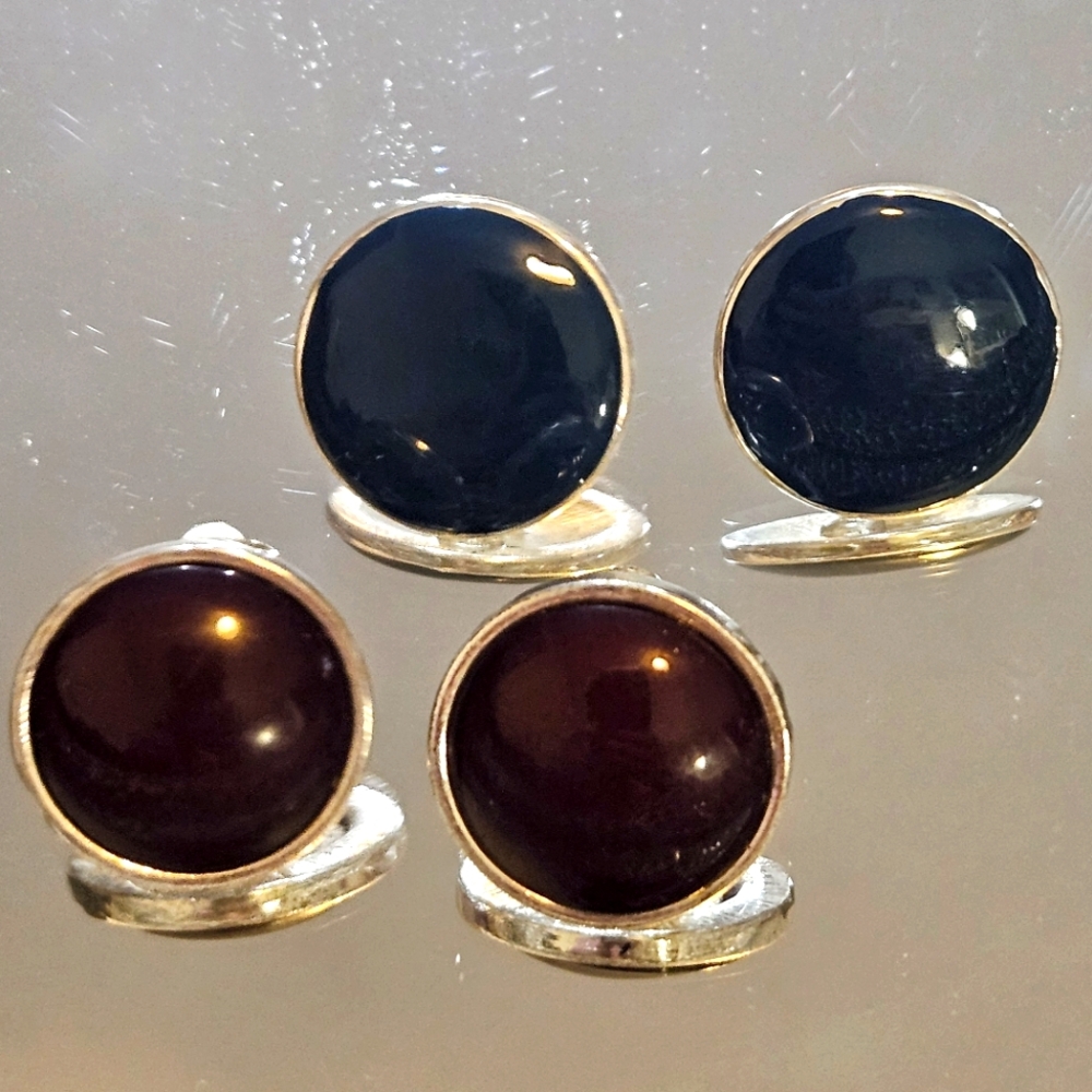 Vintage Circle Clip On Earring Set